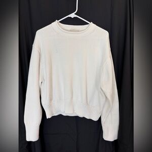 Brit NY White Cream Cotton Sweater Wardrobe Staple Basic Women’s Large